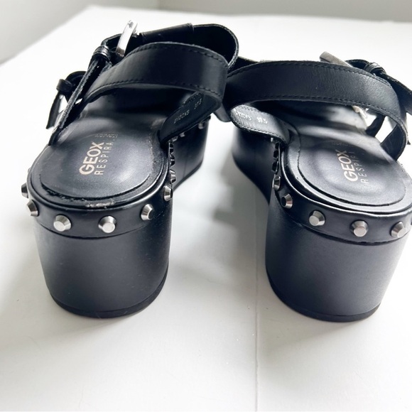 GEOX Shakima Platform Sandal In Black Retro Grunge New Womens Shoes - Picture 4 of 8